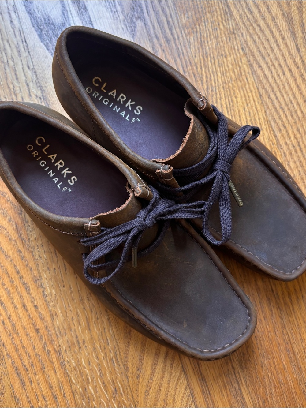 The Original Clarks Men’s Dark Brown Suede Wallabee-Style Loafers